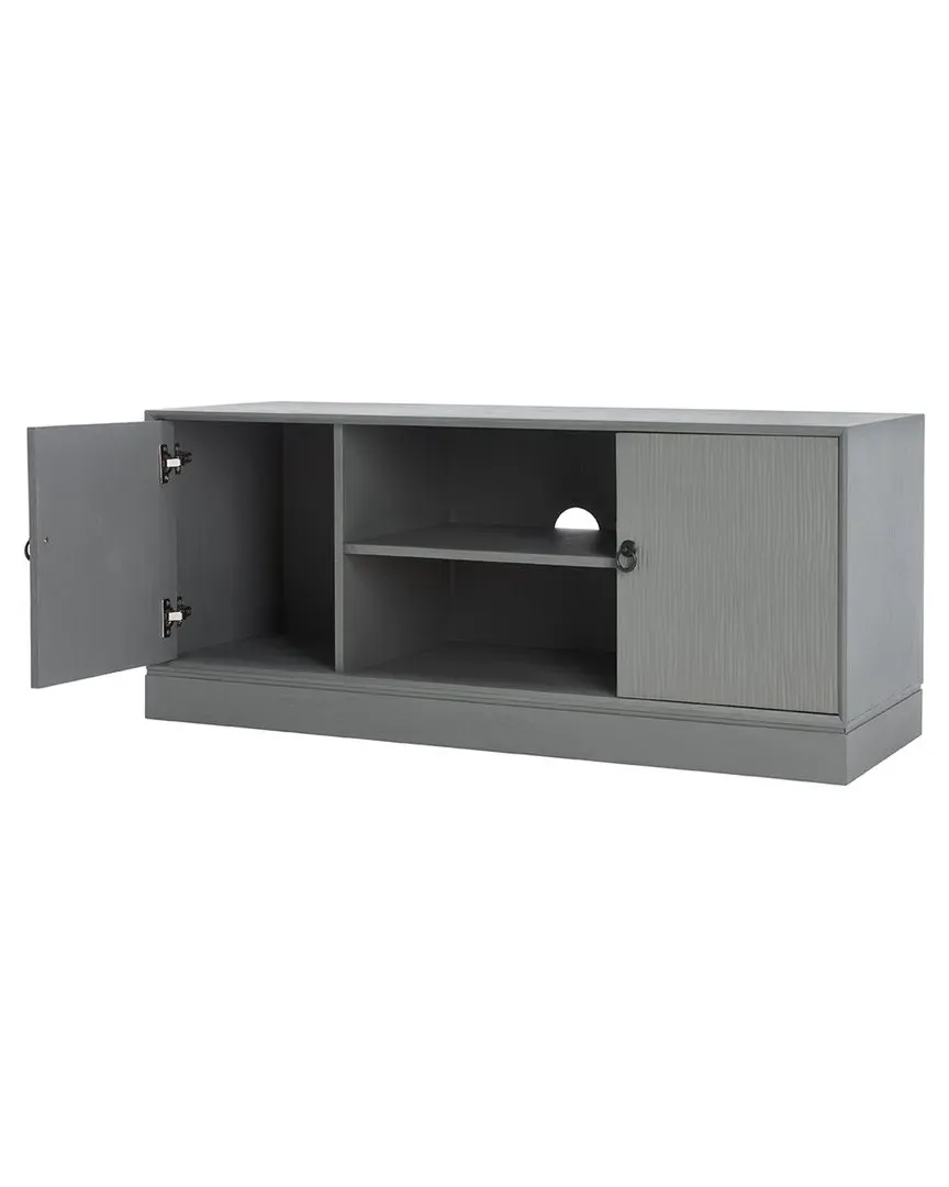 Aliyah 2 Drawer Media Stand with Shelf - Distressed Grey image