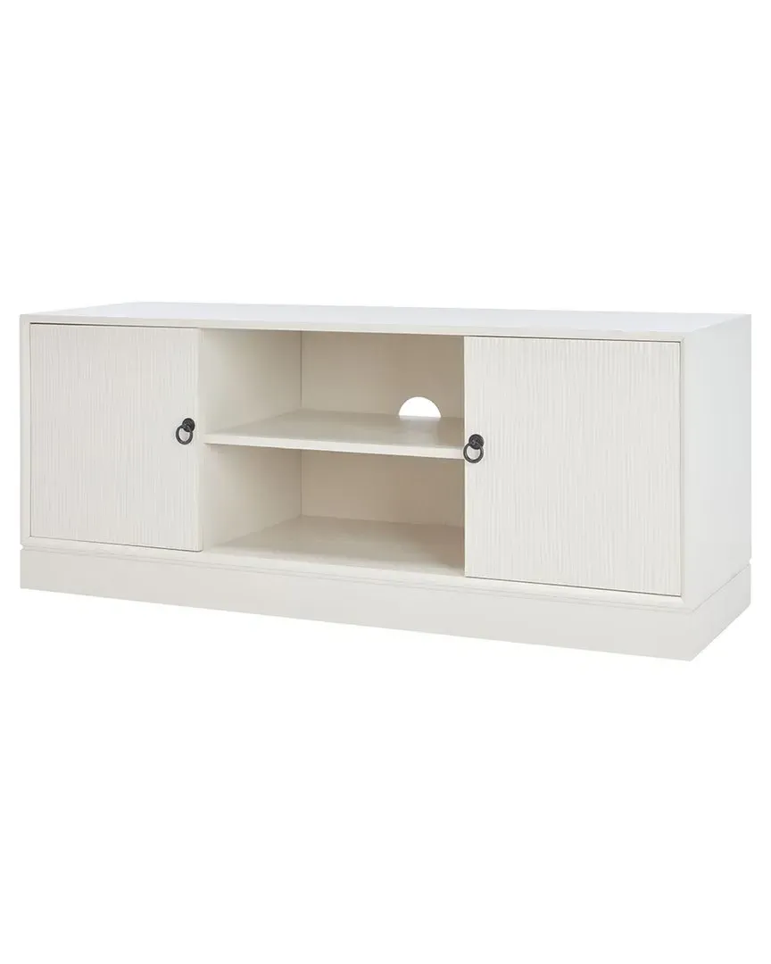 Aliyah 2 Drawer Media Stand with Shelf - White