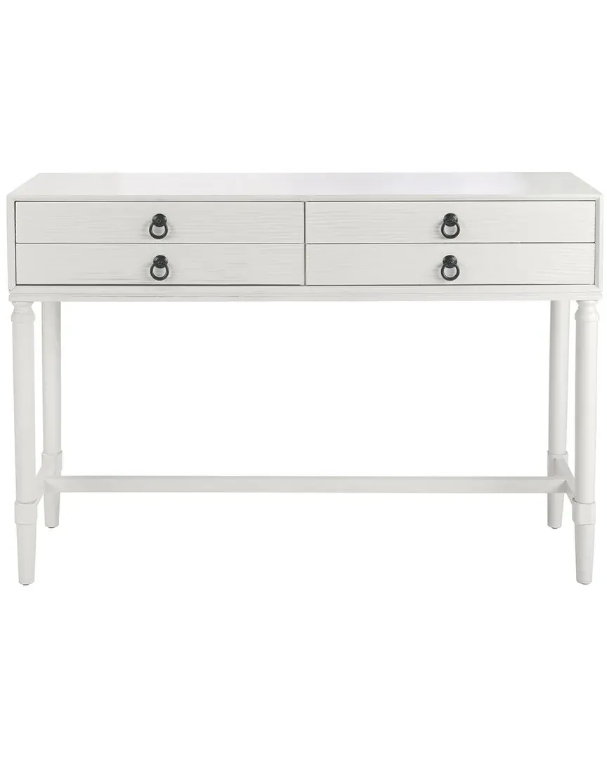 Aliyah 4-Drawer Console Table - White, Pine