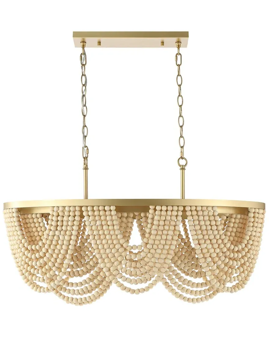 Alluri Extendable Chandelier - Gold, Wood image