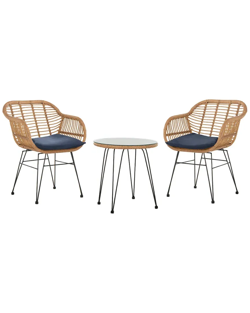 Alton Outdoor 3-Piece Lounge Set - Light Brown, Rattan image