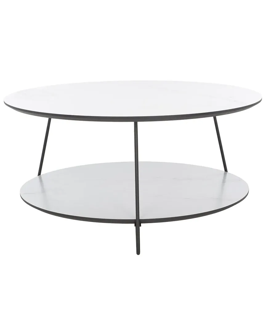 Alyce Round Coffee Table - White, Marble