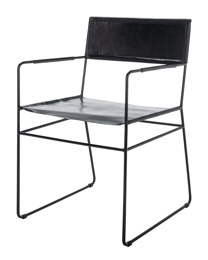 Alyx Set of 2 Dining Chairs - Black, Leather
