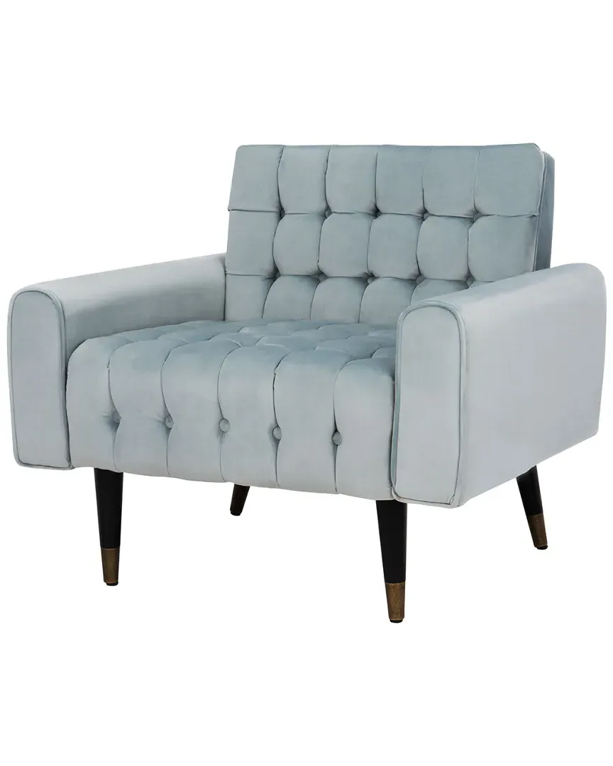 Amaris Tufted Accent Chair - Slate Blue, Velvet