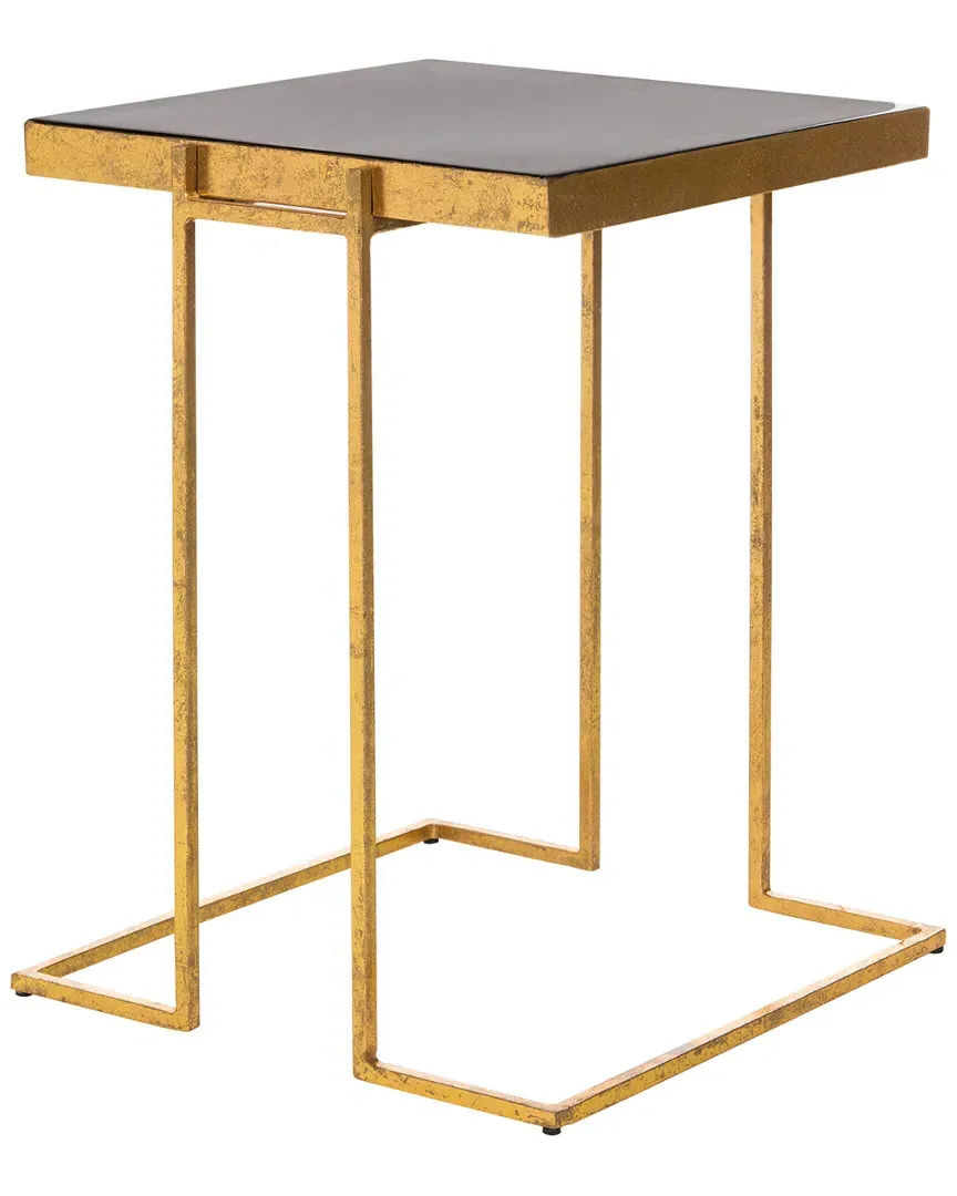 Amarylis Greek Key Side Table - Black, Gold image