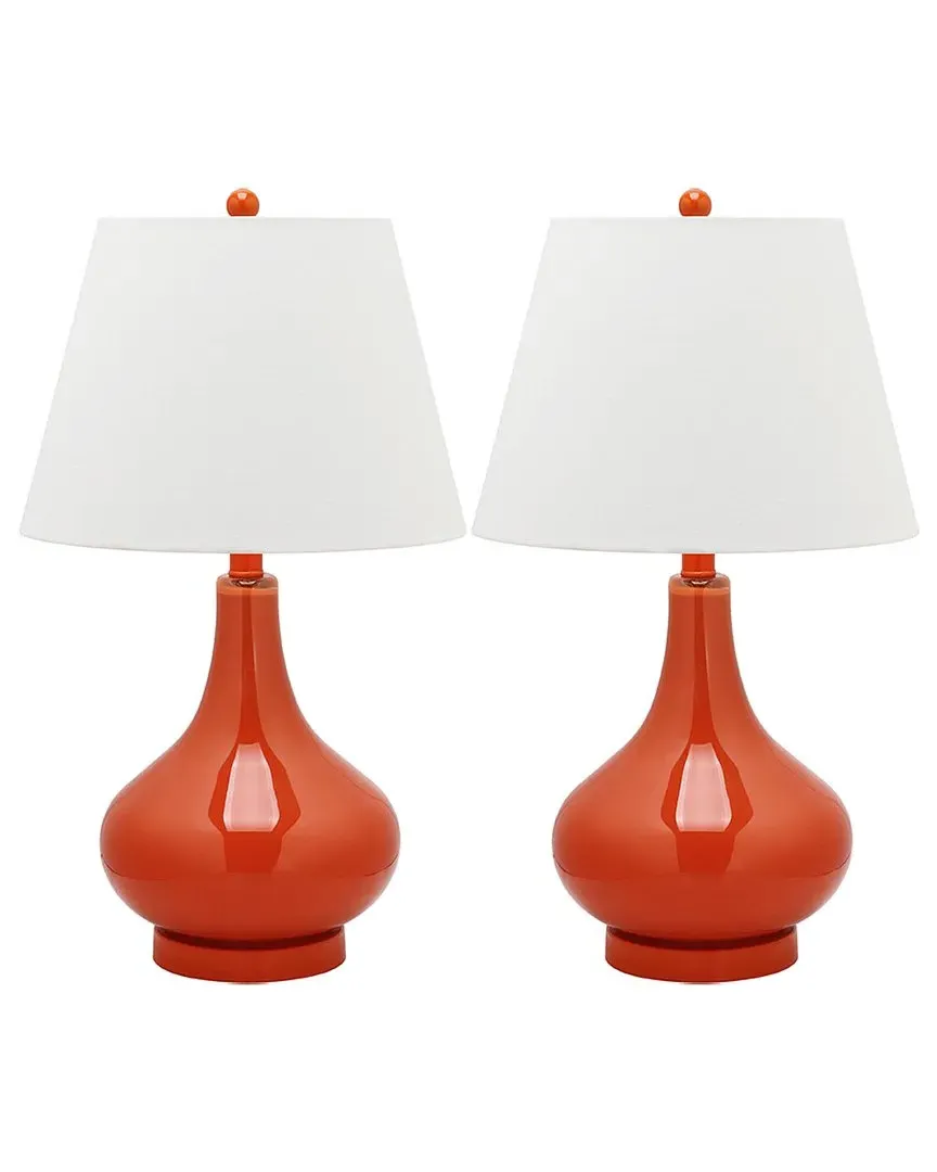 Amy 24in Gourd Glass Lamp - Navy Blood Orange image