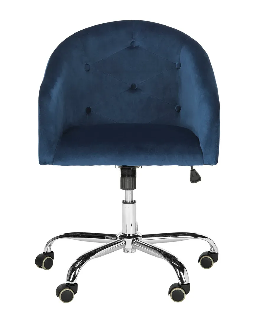 Amy Tufted Swivel Office Chair - Navy, Velvet image
