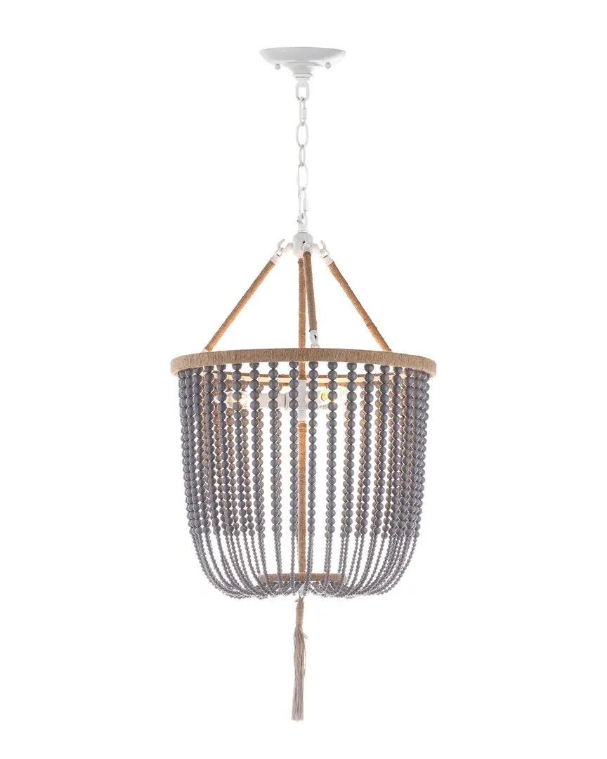 Angie 3-Light Beaded Pendant - White Grey