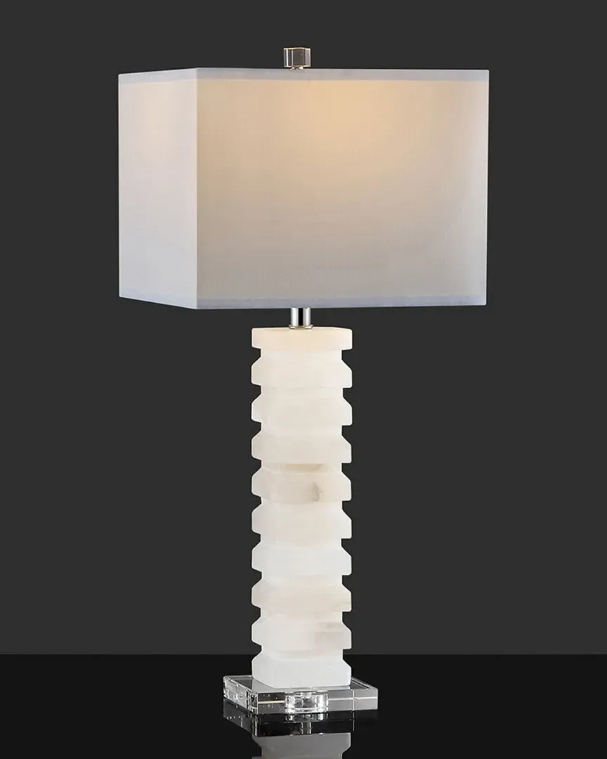 Anita Alabaster Table Lamp - White, Iron image