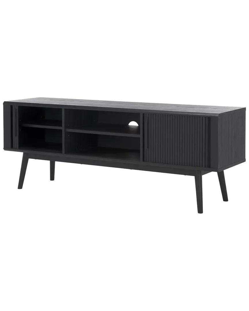 Aphra 2-Door Media Stand with 2 Shelves - Black image