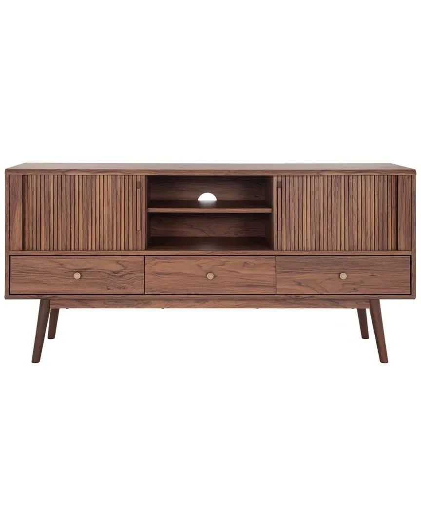 Aphra 2-Door Media Stand with 3 Drawers - Walnut