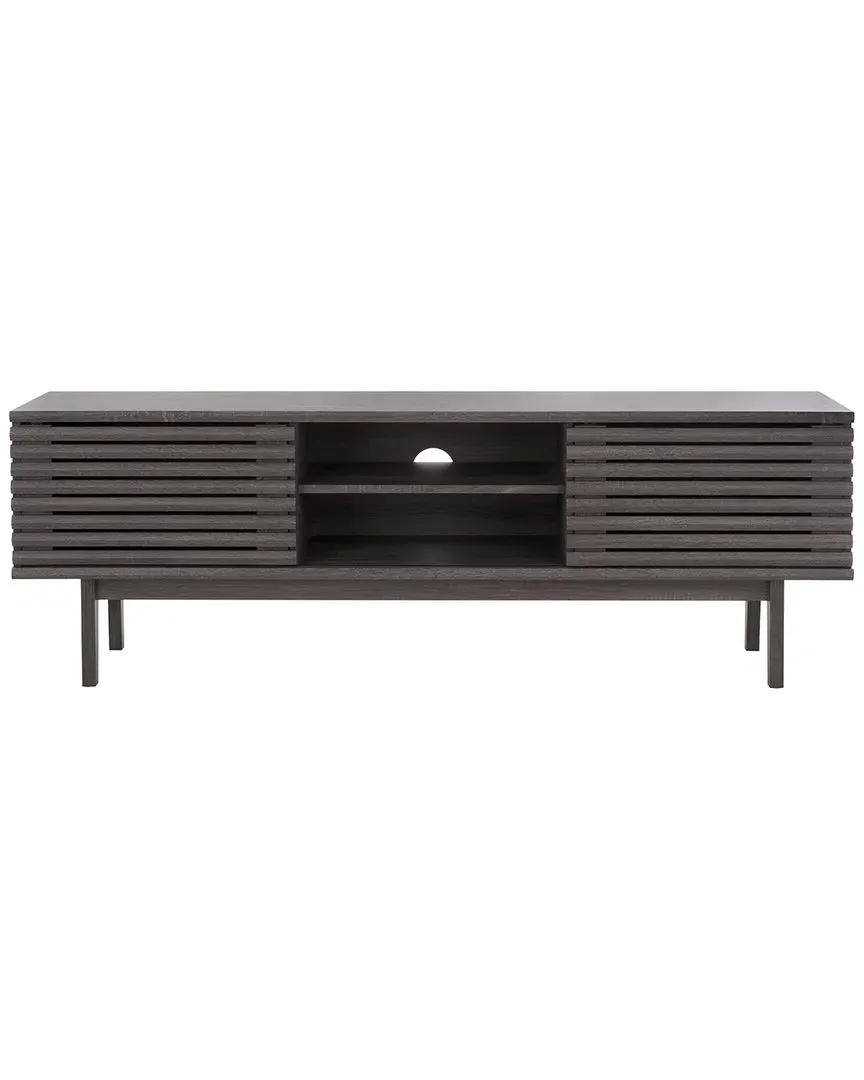 Aricia Large 2-Door Media Stand - Distressed Black