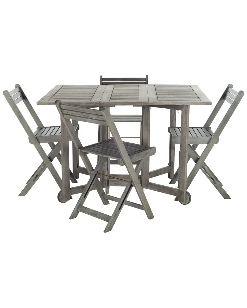 Arvin Outdoor Dining Set with 4 Chairs - Grey, Acacia