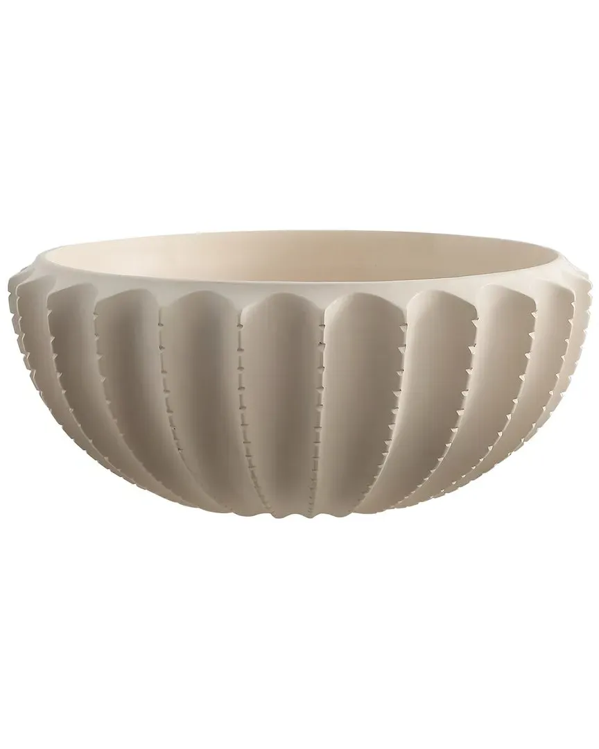 Atzaro Scalloped Resin Bowl - Creme image