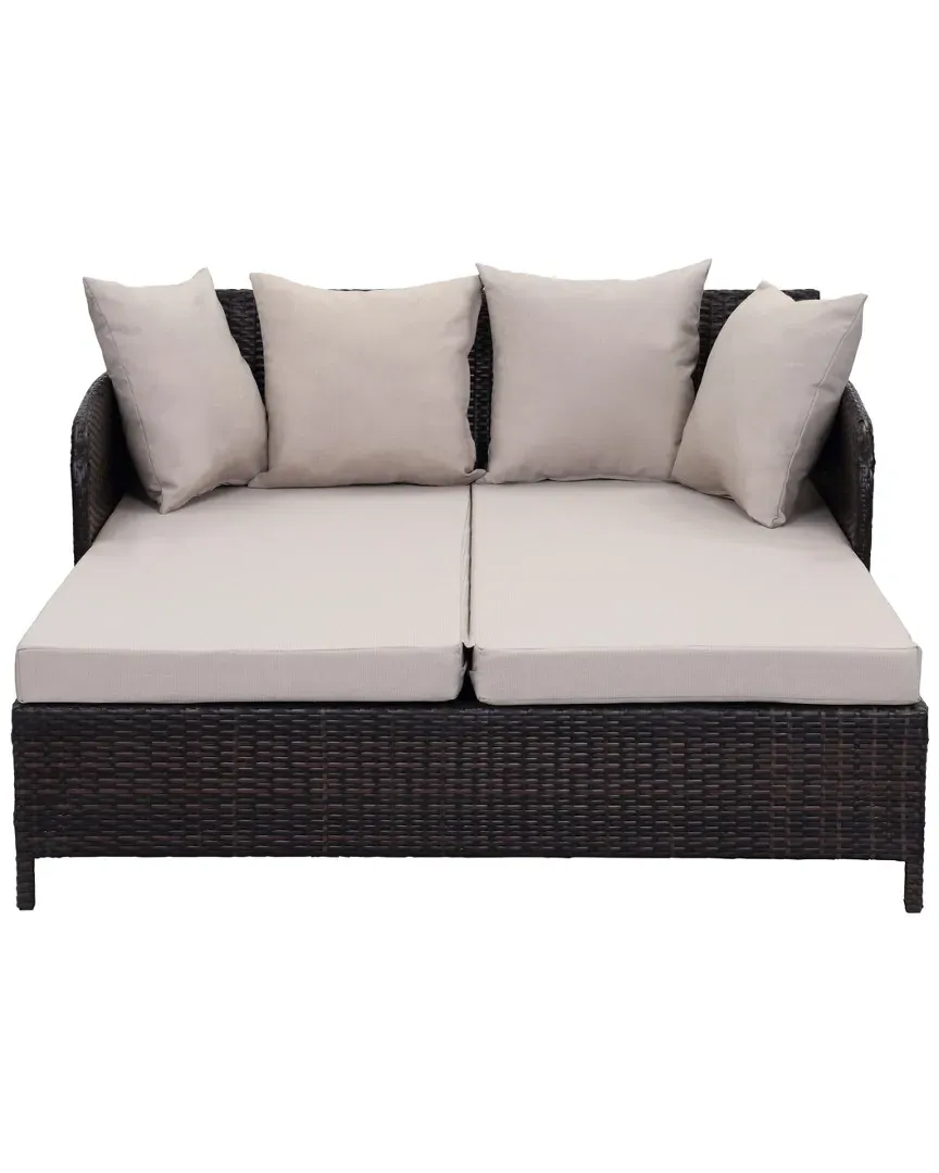 August Outdoor Daybed - Brown, Rattan image