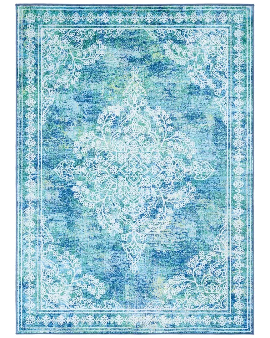 Bahia Machine-Washable Rug - Blue, Polyester