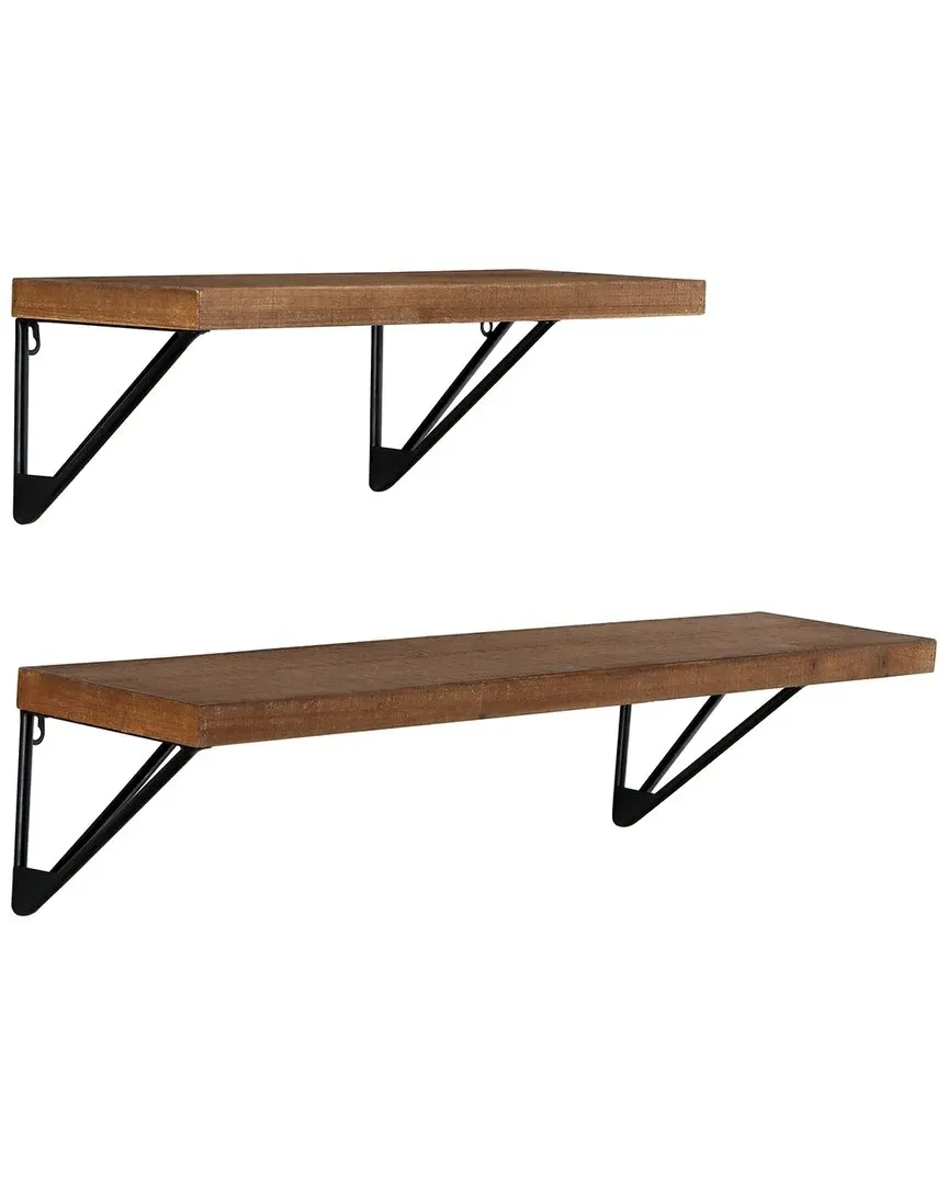 Banria 2-Piece Wall Shelf Set - Brown, Wood image