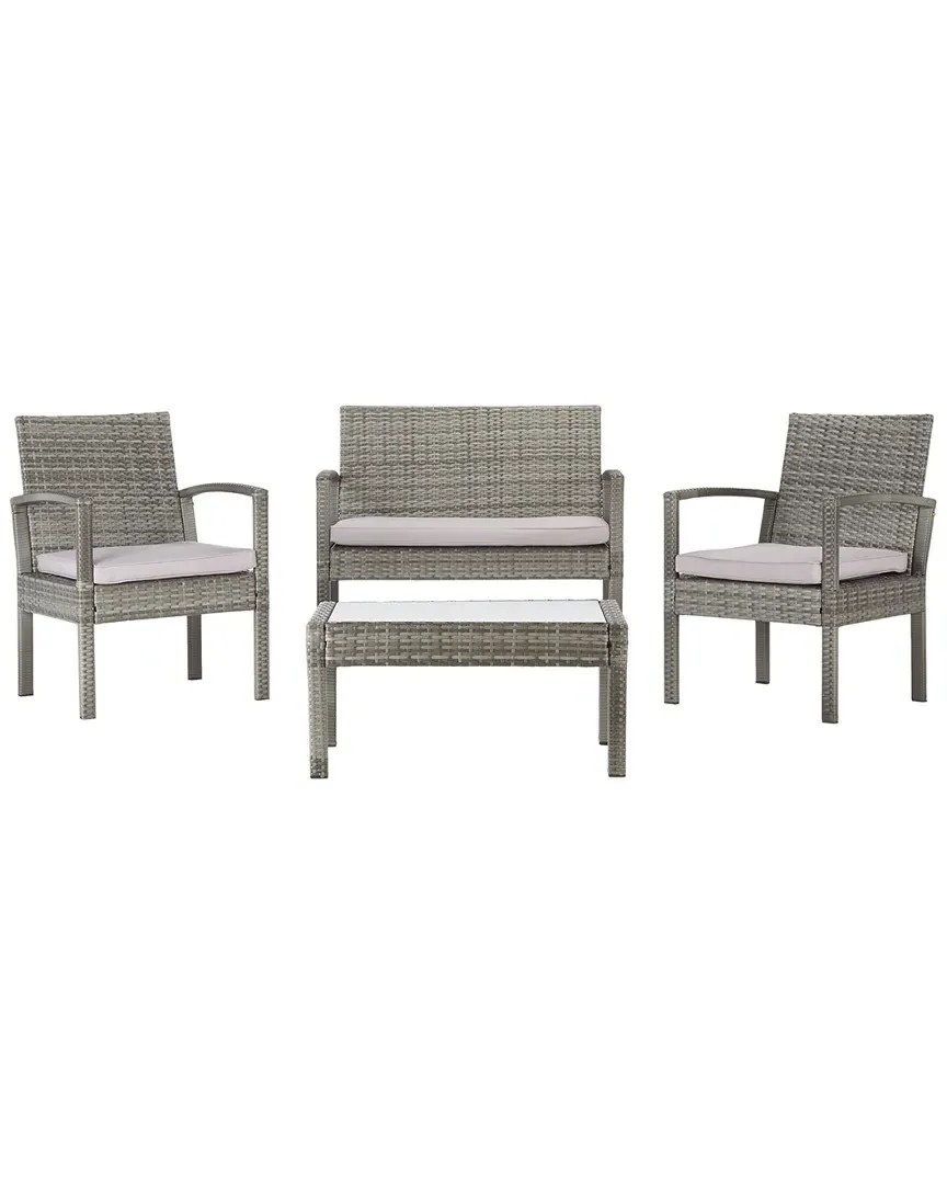 Bassey 4-Piece Outdoor Living Set - Grey, Steel image