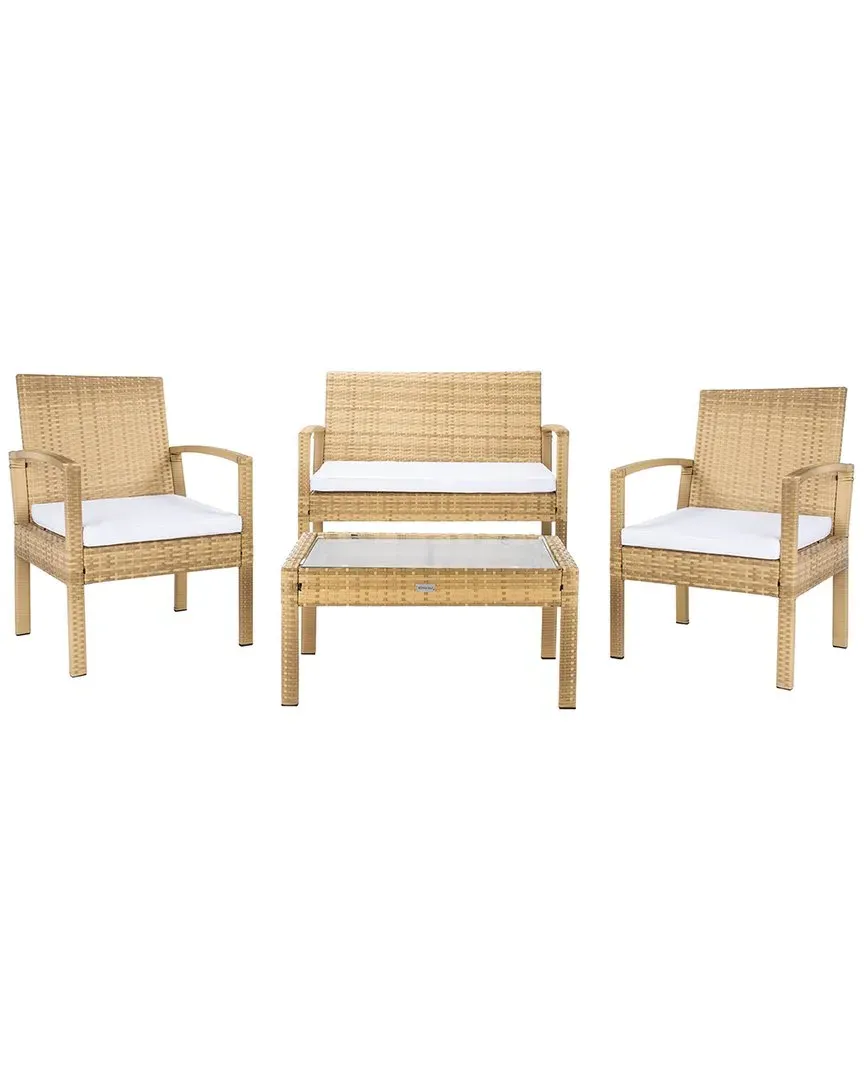 Bassey 4-Piece Outdoor Living Set - Natural, Wicker