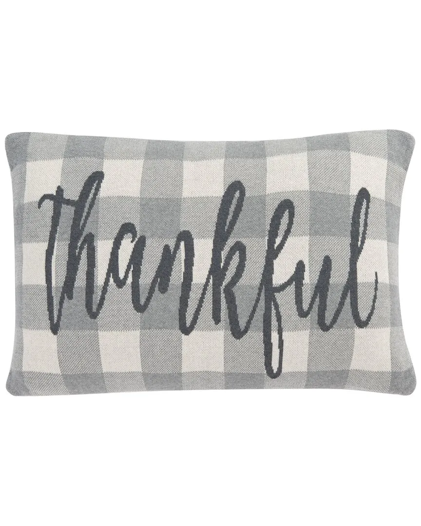 Be Thankful Throw Pillow - Grey, Cotton
