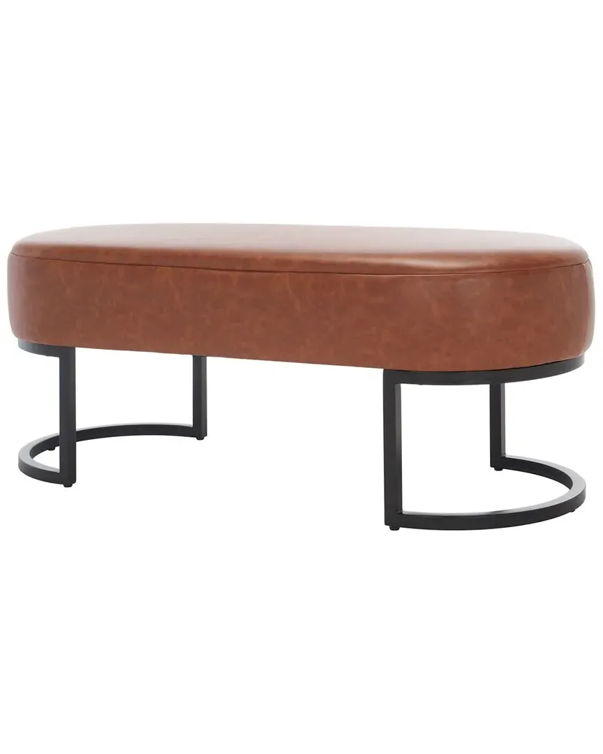 Bellezza Oval Bench - Brown, Vegan Leather image