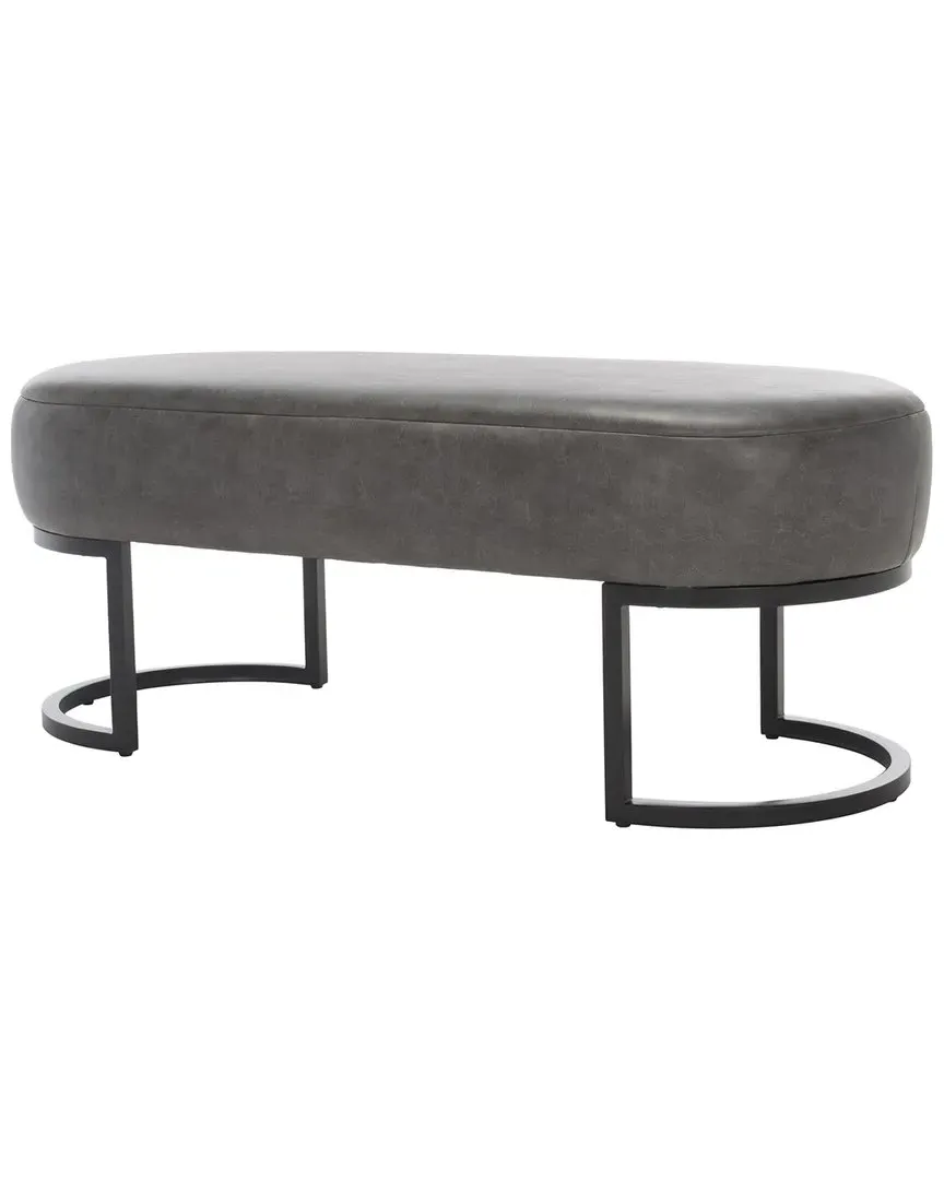 Bellezza Oval Bench - Grey, Vegan Leather