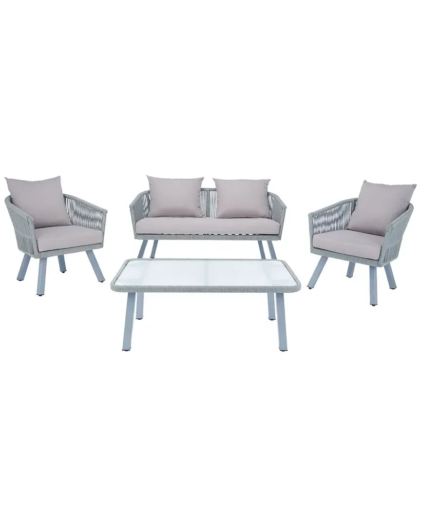 Belmi 4-Piece Outdoor Living Set - Grey, Wicker image