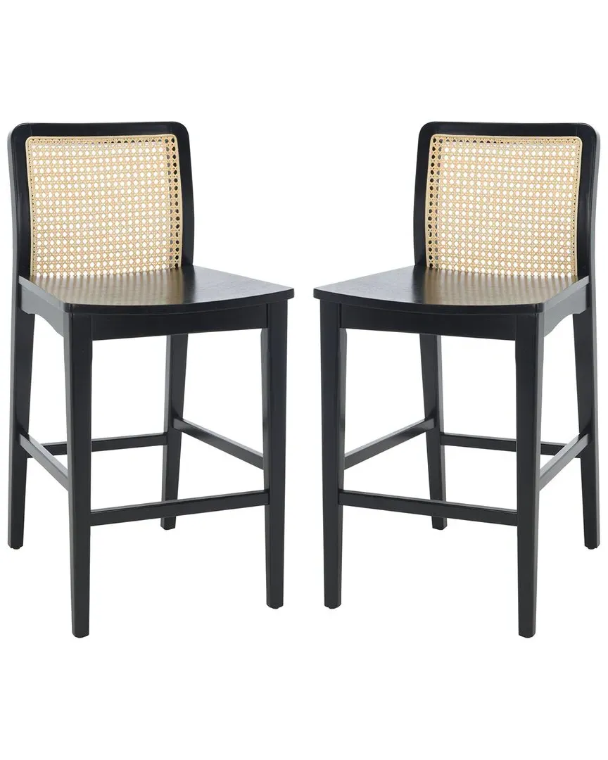 Benicio Rattan Counter Stools Set - Black image