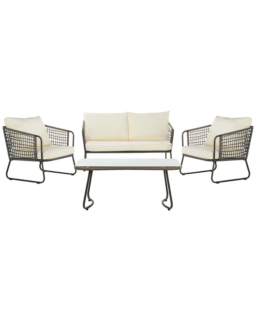 Benjin Outdoor 4-Piece Living Set - Grey, Rattan