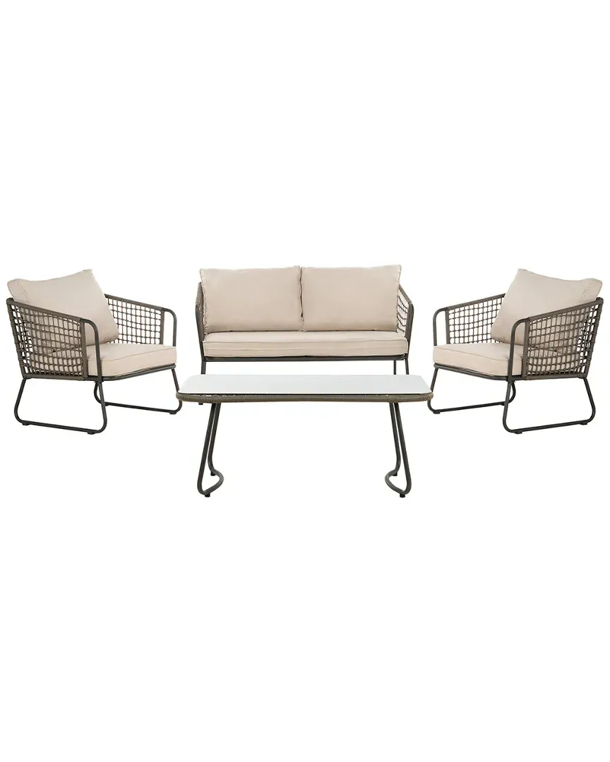 Benjin Outdoor 4-Piece Living Set - Grey, Rattan image