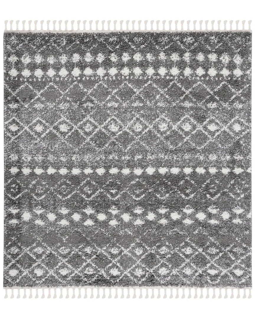 Berber Fringe Shag Area Rug - Grey