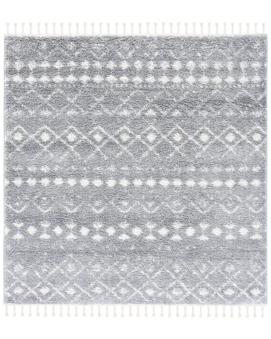 Berber Fringe Shag Area Rug - Light Grey image