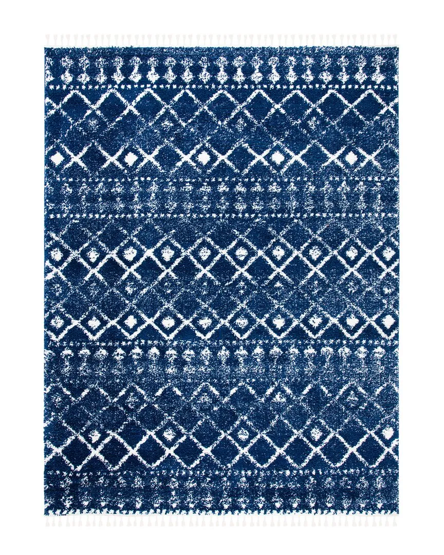 Berber Fringe Shag Area Rug - Navy