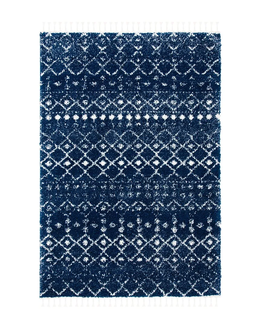 Berber Fringe Shag Area Rug - Navy