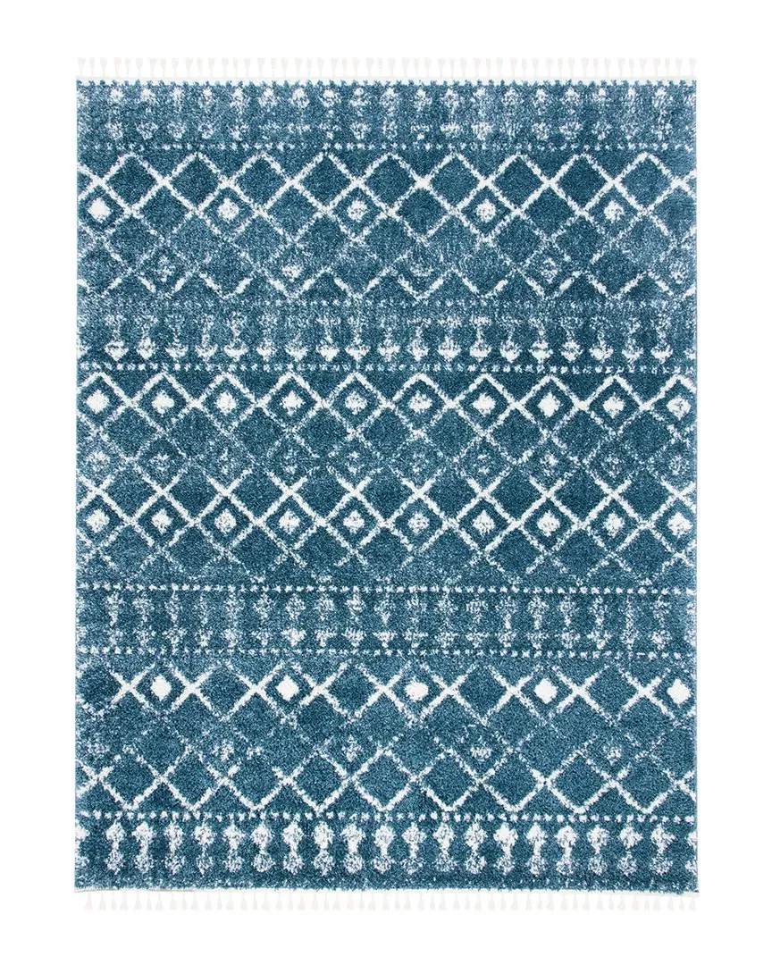 Berber Fringe Shag Rug - Blue image