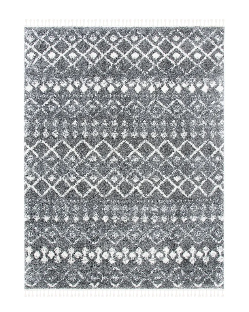 Berber Fringe Shag Rug - Grey, Polypropylene
