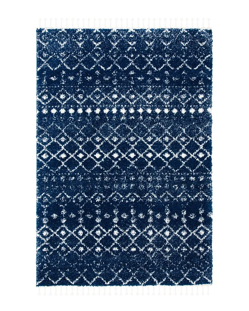 Berber Fringe Shag Rug - Navy, Polypropylene