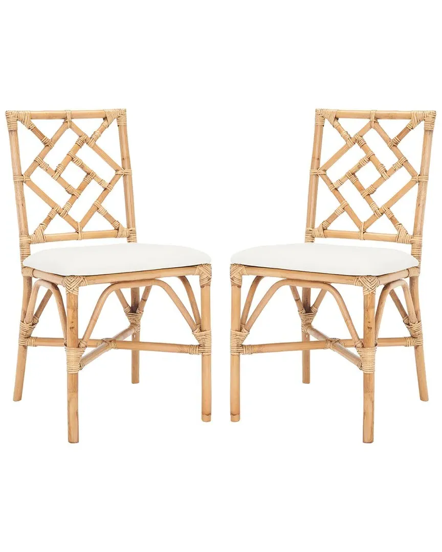Bhumi Set of 2 Accent Chairs with Cushions - Brown, Rattan
