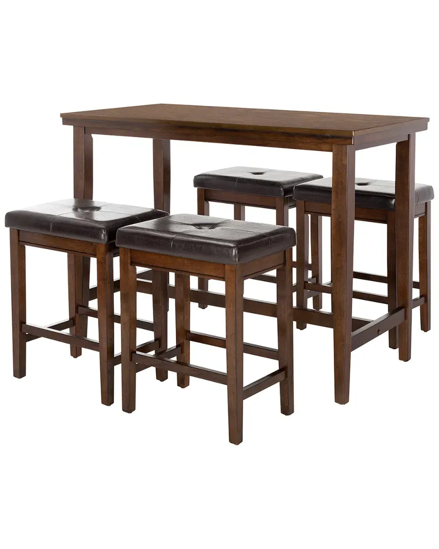 Billy 5-Piece Pub Set - Dark Brown, Mango Wood image