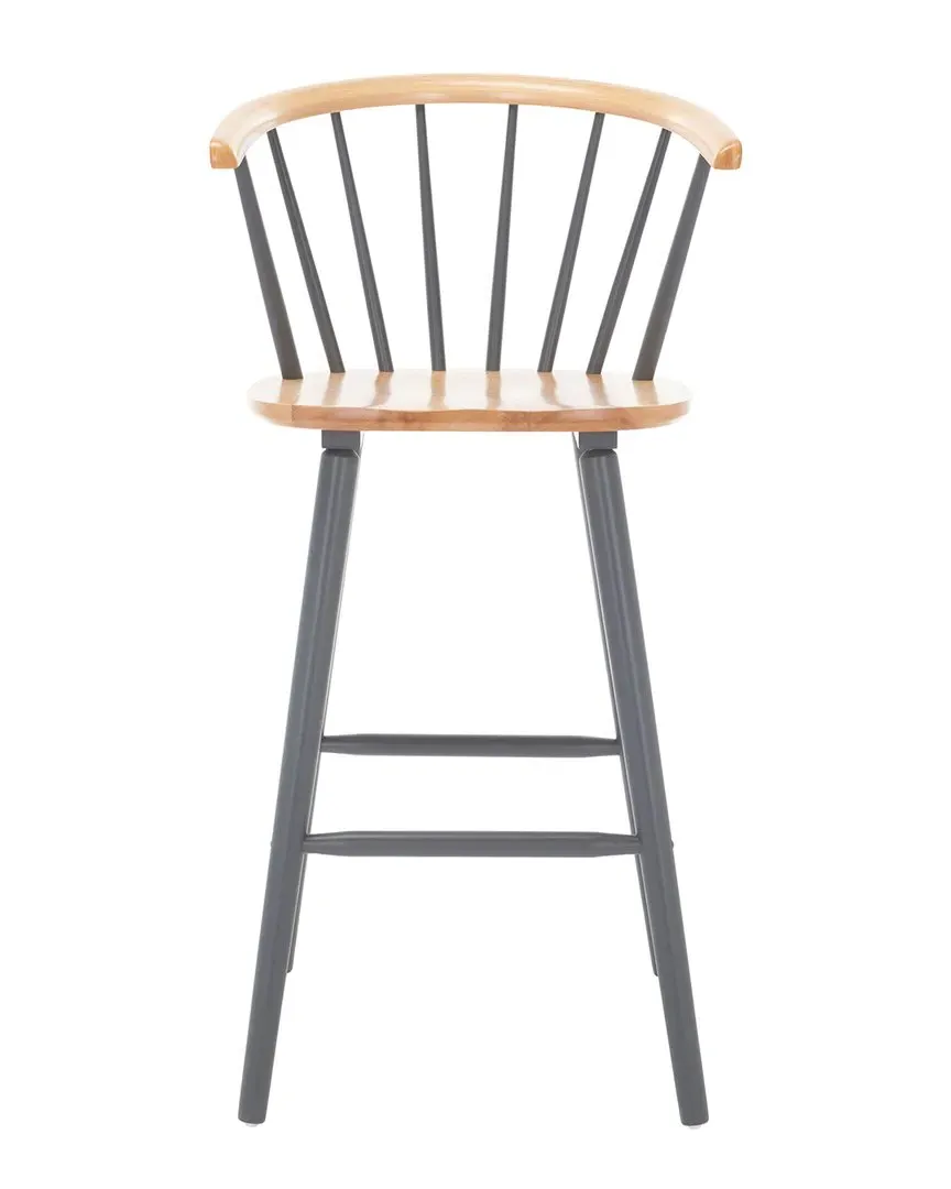 Blanchard Set of 2 Bar Stools - Natural Grey, Rubber Wood