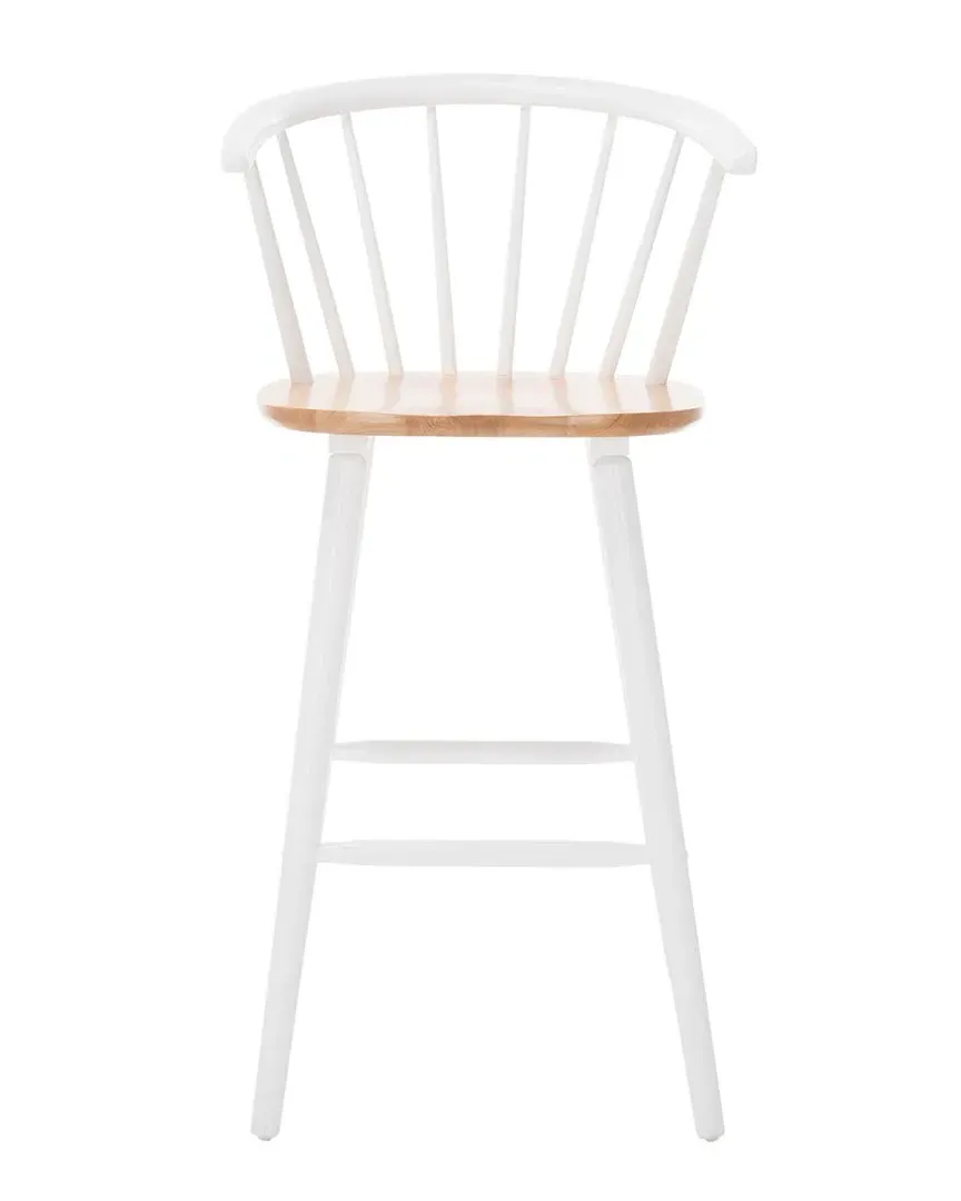 Blanchard Set of 2 Bar Stools - Natural White, Rubber Wood