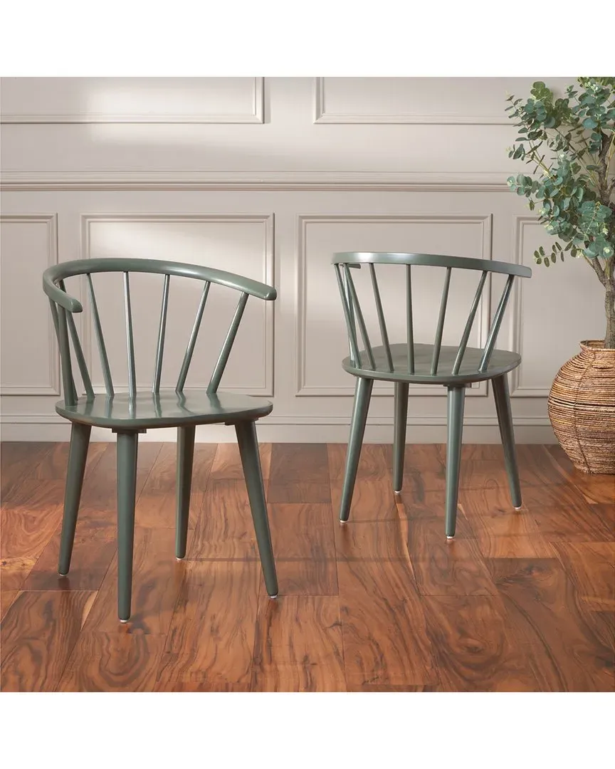 Blanchard Side Chair - Green, Rubberwood
