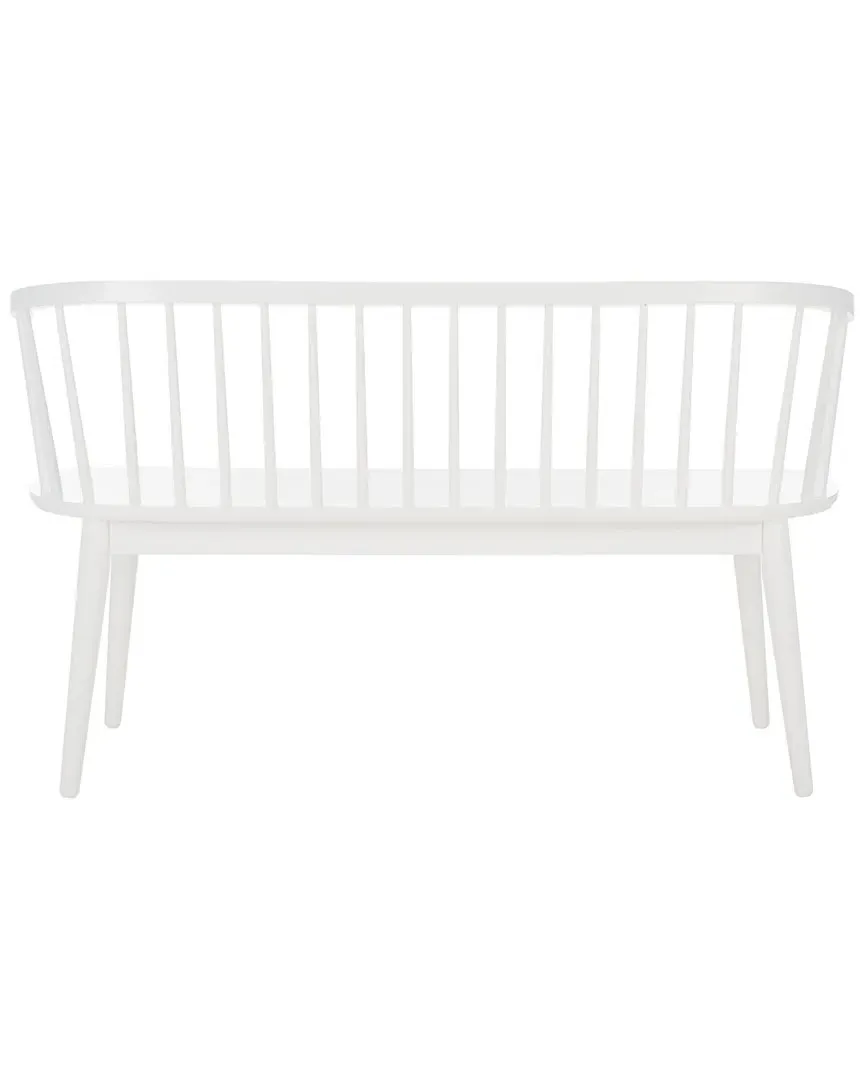 Blanchard Spindle Bench - White, Rubber Wood
