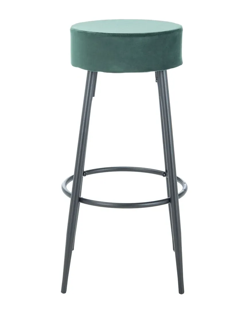 Bohden Round Counter Stool - Green, Velvet image