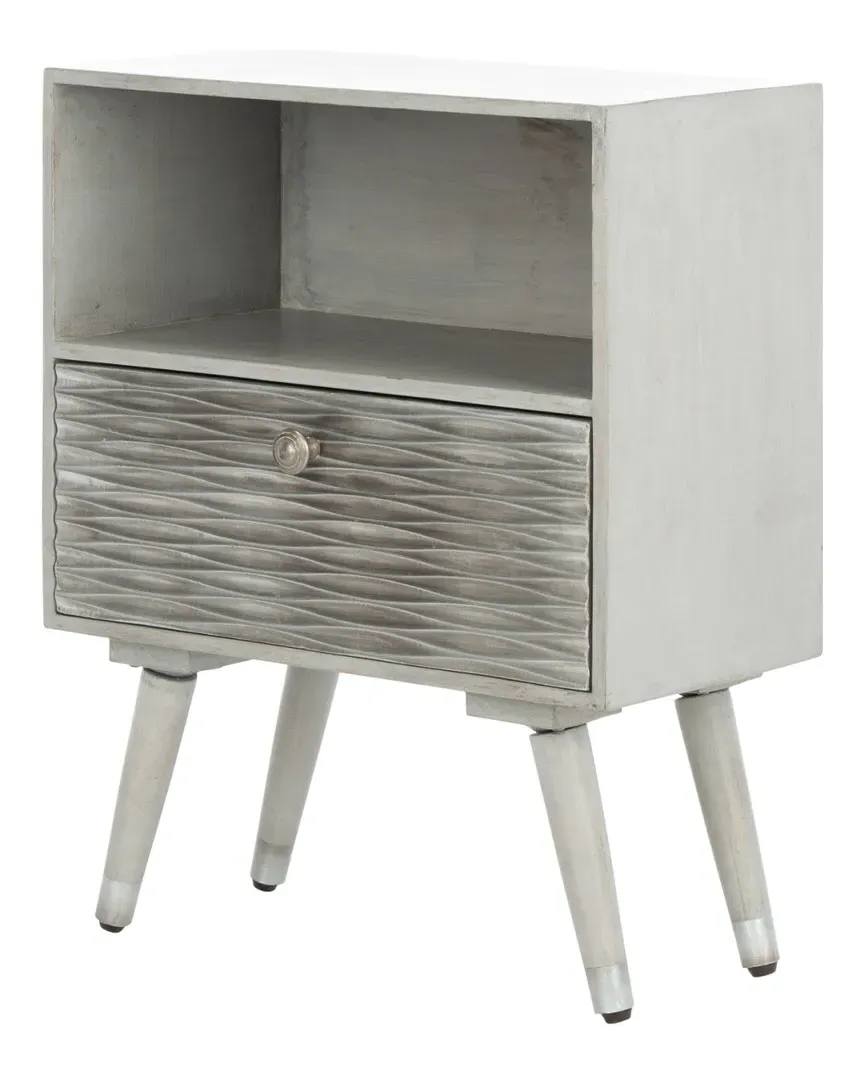Brandy 1-Drawer Textured Nightstand - Grey Walnut