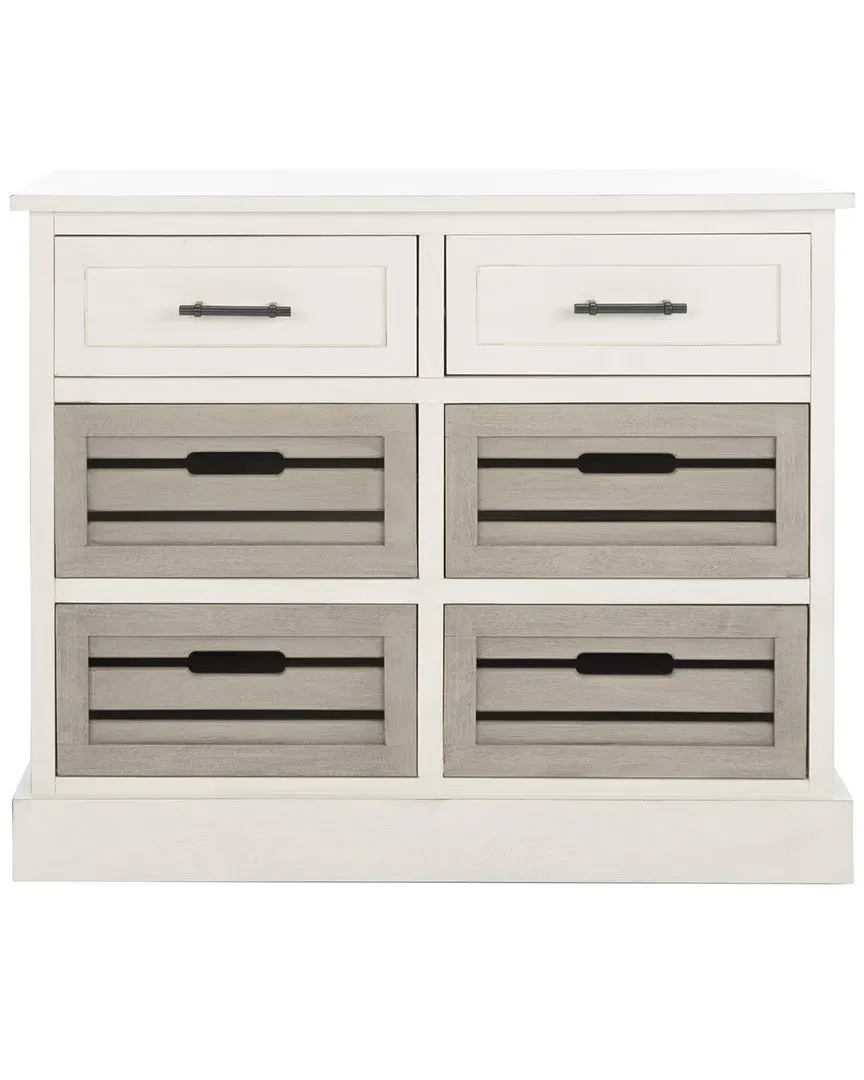 Briar 6-Drawer Storage Unit - Distressed White, Pine image
