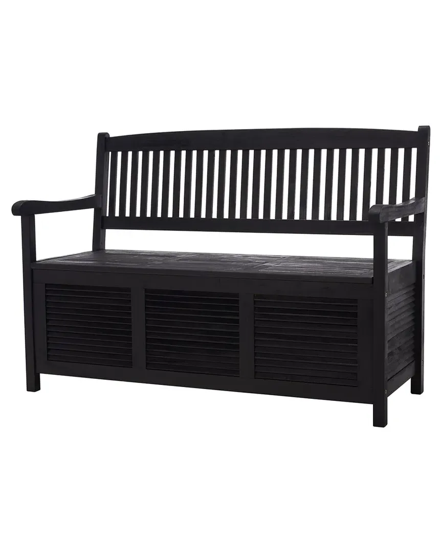 Brisbane Indoor/Outdoor Bench with Storage - Black, Acacia image