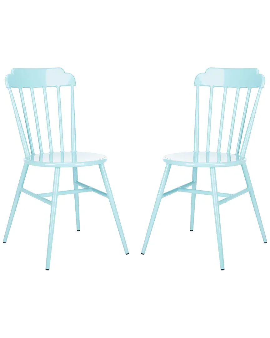Broderick Set of 2 Stackable Outdoor Side Chairs - Blue, Aluminum image