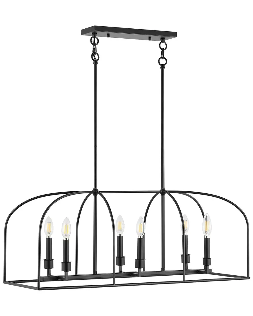 Bryndan 6-Light 32in Chandelier - Black, Iron