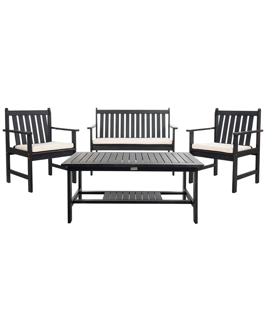 Burbank 4-Piece Outdoor Set - Black, Acacia image
